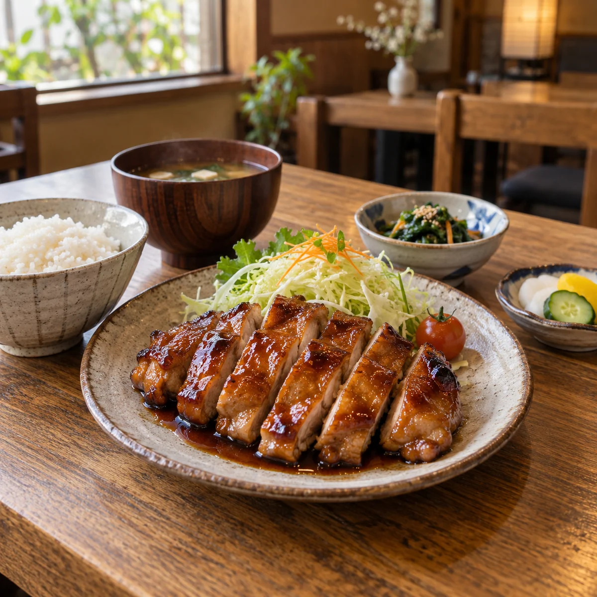 鶏の照り焼き定食